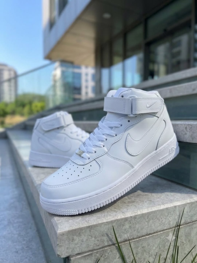 Nike Air Force 1 Mid 07 Beyaz Hakiki Deri Sneaker